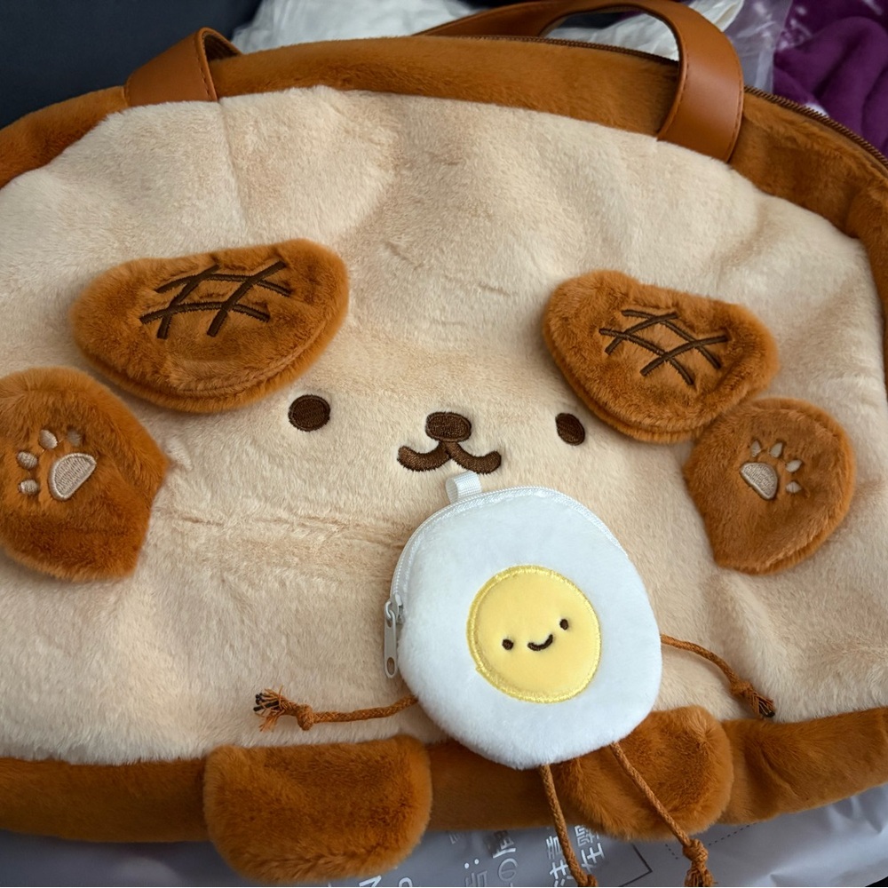 Toast Puppy Bag with Egg Pouch